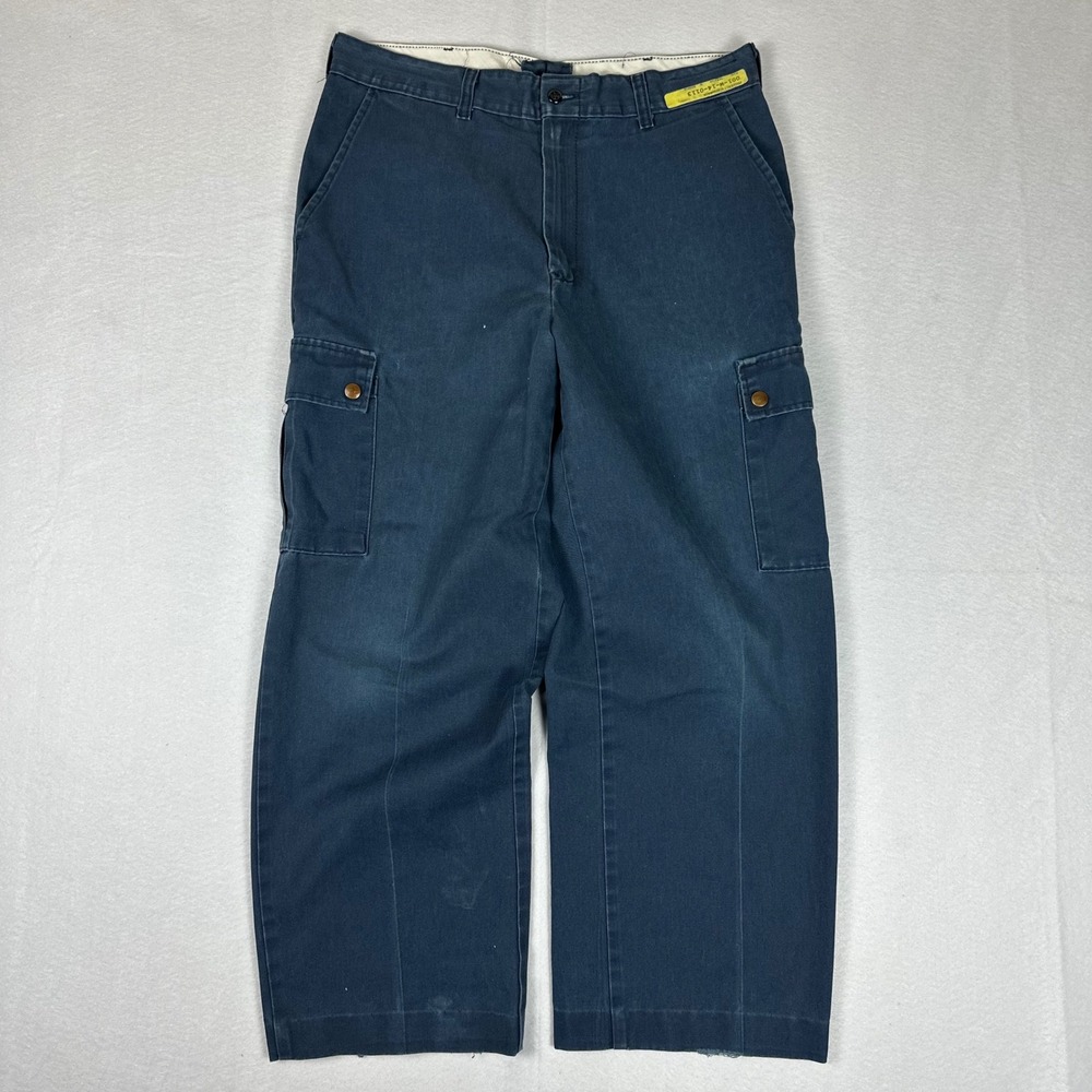 Aramark Navy Blue Cargo Work Pants Size 33‎